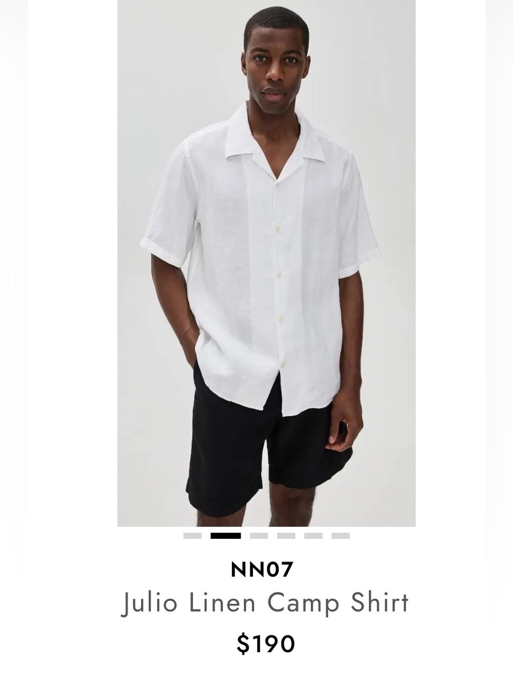 NN.07 Men’s Julio Linen Camp Shirt S